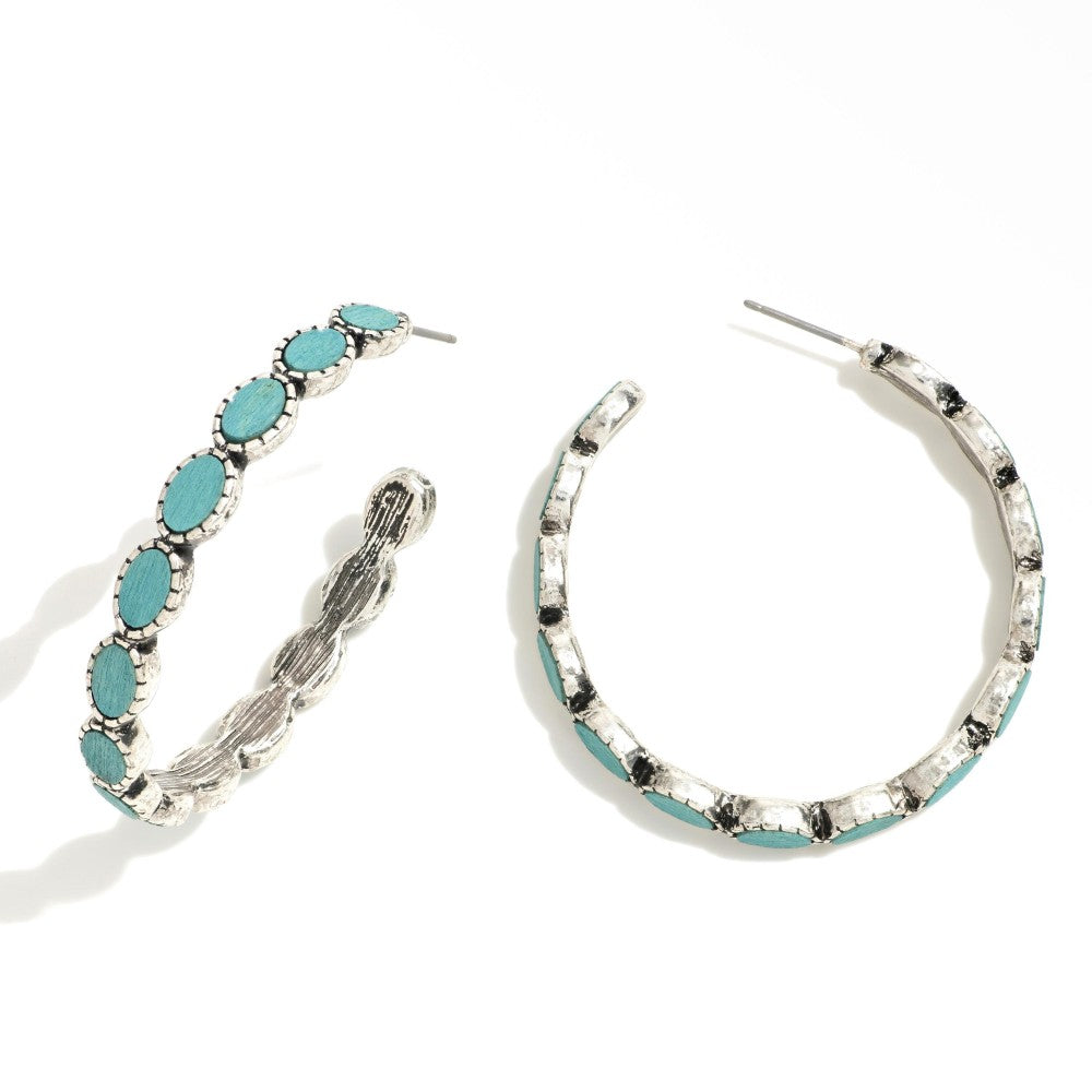 Turquoise hoop earrings